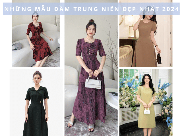BST vải thun may đầm trung niên đẹp